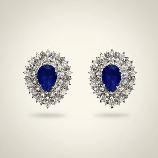 Diamond and sapphire earrings