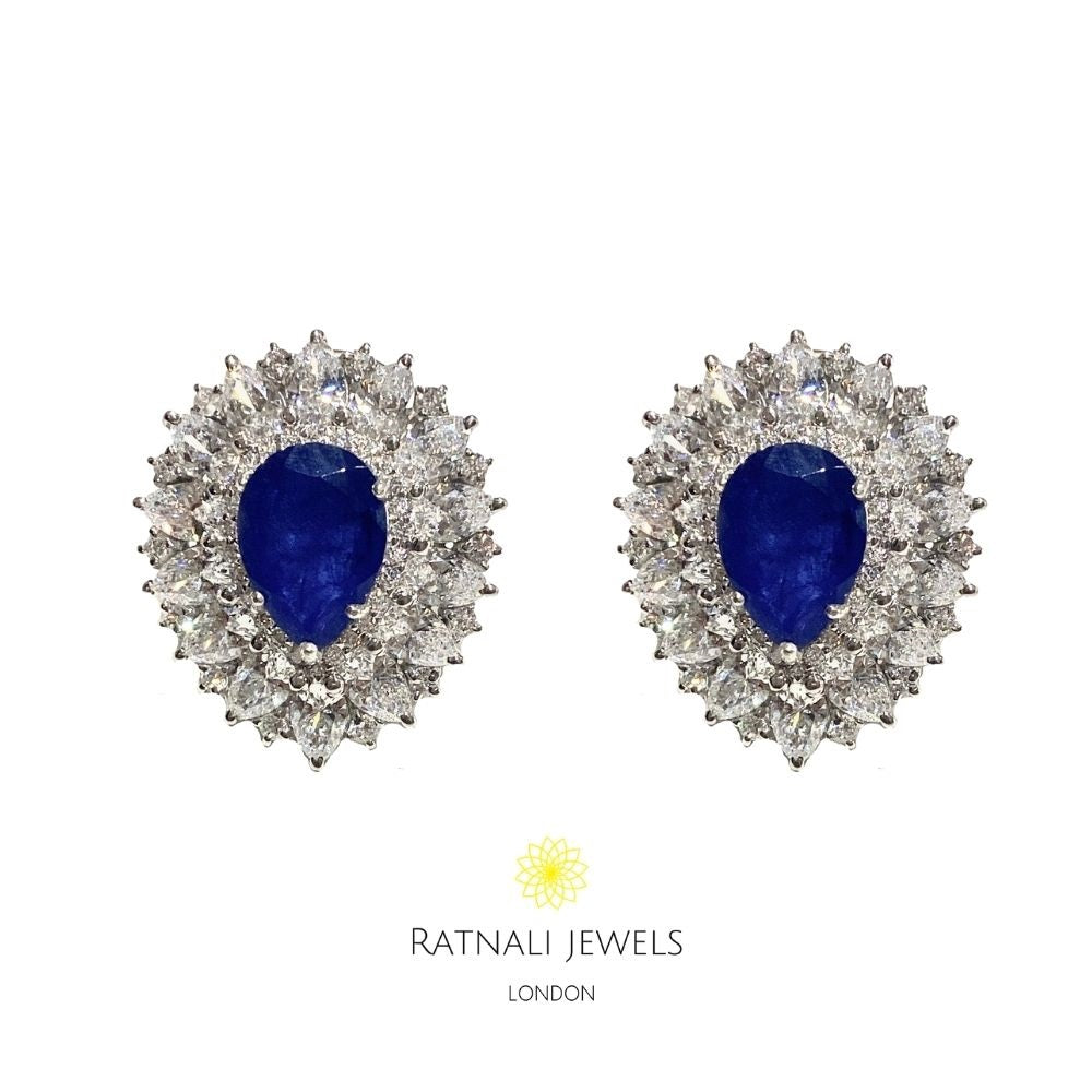 Diamind and sapphire earrings