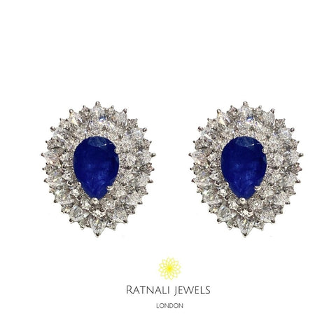 Diamind and sapphire earrings